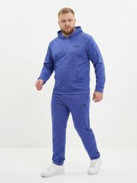 4975-451 синий мужской  спортивный костюм (двухнитка, с капюшоном, 5ед, размеры полубатал: 50, 52, 54, 56, 58) фото