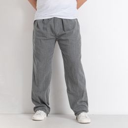 купить оптом джинсы 25451-66* темно-серые мужские штаны (лен, на резинке, 10 ед. размеры супербатал: 70-78, дублируются) выдача на следующий день  недорого
