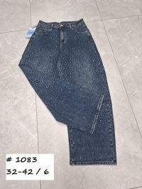 1083 # синие женские джинсы с камнями (Liana, стрейч коттон, 6 ед, размеры батал: 32-42) выдача на следующий день фото