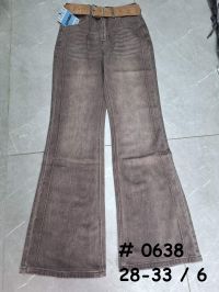 0638# коричневые женские джинсы (стрейч коттон, 6 ед, размеры полубатал: 28-33) выдача на следующий день фото