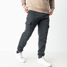 0407-64 серые мужские спортивные штаны (флис, манжет, 4 ед. размеры на бирках: L. XL. 3XL. 4XL соответствуют норме: M. L. 2XL. 3 фото