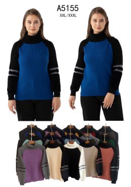 купить 5155* микс цветов женский свитер (Kiss me, 10 ед, размеры батал: 2XL-3XL) выдача на следующий день оптом