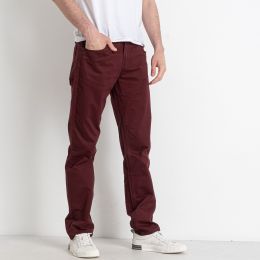 купить оптом джинсы 2034 бордовые мужские брюки (FANGSIDA, стрейчевые, 7 ед. размеры норма: 29. 30. 31. 32. 33. 34. 36) недорого