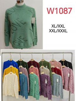 1087* микс цветов женский свитер (Kiss me, 10 ед, размеры батал: XL-3XL) выдача на следующий день фото