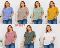 8837 # выбор цвета женская трикотажная футболка (4 ед, размеры батал: 3XL-6XL) выдача на следующий день фото