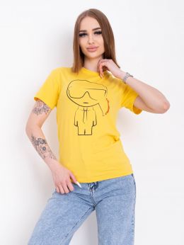 10503-8 желтая женская футболка (95% коттон, 5% эластан, 5 ед. размеры норма: S. M. L. XL. 2XL) фото
