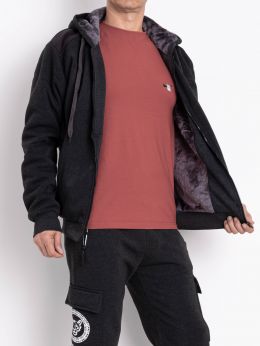 купить 2270-6 серая мужская спортивная кофта (на меху, не кошлатится, GODSEND, 5ед, размеры батал: 2XL. 3XL. 4XL. 5XL. 6XL) оптом