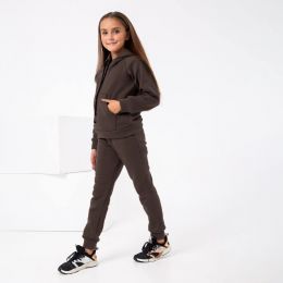 купить оптом джинсы 18700-9 коричневый подростковый спортивный костюм (SARA, на флисе, на возраст 8-14 лет, 4 ед. размеры подростковые: 8.10.12.14) недорого