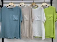 7653# выбор цвета женская футболка (лён, 4 ед, размеры батал: 3XL-6XL) выдача на следующий день фото