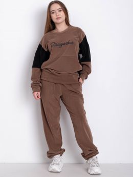 12480-9 количневый женский спортивный косюм (SARA, велюр, 2 ед. размеры полубатал: 46/48, 50/52) фото