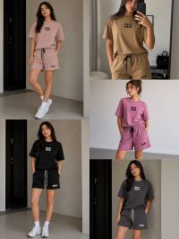 купить 1358-99 # выбор цвета женский спортивный костюм футболка + шорты (двунитка, 4 ед, размеры норма: 42-44, 46-48) выдача на следующ оптом