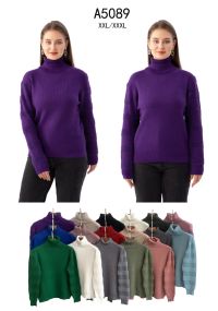 5089  микс цветов женский свитер (Kiss me, 5 ед, размеры батал: 2XL-3XL) фото