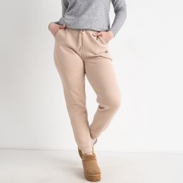 5114-3 бежевые женские спортивные штаны (ЛАСТОЧКА, флис, 2 ед. размеры батал: 2XL-3XL. 4XL-5XL) фото