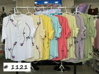 купить 1121 # выбор цвета женская рубашка (лен, 4 ед, размеры батал: XL-4XL) выдача на следующий день оптом