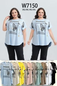 купить 7150 # микс цветов женская футболка (10 ед, размеры батал: 3XL-5XL) выдача на следующий день оптом