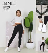 0810* чёрные женские лосины с утяжкой на флисе (IMMET, 4 ед, размеры норма: M-2XL ) выдача на следующий день фото