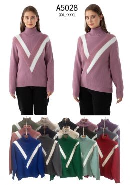 купить 5028* микс цветов женский свитер (Kiss me, 10 ед, размеры батал: 2XL-3XL) выдача на следующий день оптом