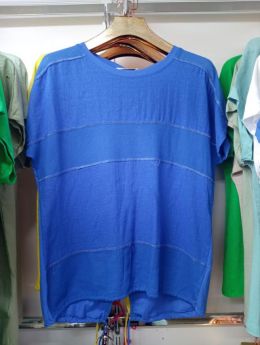 35659-42* голубая женская футболка (лён, 4 ед. размеры батал: 3XL. 4XL. 5XL. 6XL) выдача на следующий день фото