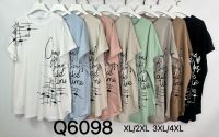 6098# микс цветов женская футболка (Kiss me, 10 ед, размеры батал: 2XL-4XL) выдача на следующий день фото