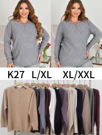 0027 * мікс кольорів жіночий светр Kiss Me (5 од., розміри напівбатал: L/XL, XL/2XL) видача наступного дня фото