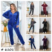6101 # выбор цвета женский спортивный костюм (велюр, 5 ед, размеры норма: 44, 46, 48, 50, 52) выдача на следующий день фото