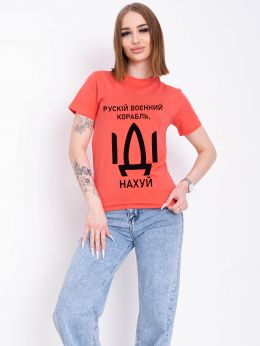 10520-5 красная женская футболка (95% коттон, 5% эластан, 4 ед. размеры норма: S-2XL, один отсутствует) фото