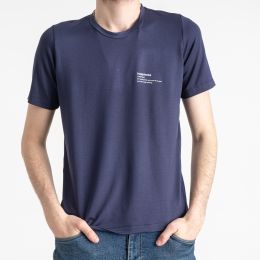 8625-2 синяя мужская футболка (SARA, 4 ед. размеры полубатал: 48. 50. 52. 54) фото