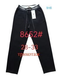 8652# черные женские брюки Fudeyan (трикотаж, 6 ед, размеры полубатал: 28-33) выдача на следующий день фото