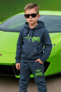 7005-5 синий подростковый спортивный костюм из турецкой двунитки  (YOLA, на 8-12 лет, 5 ед. размеры подросток: 128. 134. 140. 14 фото