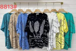 8813* микс расцветок женская футболка (10 ед. универсальный батальный размер 62-64) выдача на следующий день    фото