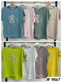 9567# выбор цвета женская футболка (лён, 4 ед, размеры батал: 3XL-6XL) выдача на следующий день фото