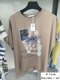 7116 # микс цветов женская футболка (10 ед, размеры батал: 3XL/4XL) выдача на следующий день фото