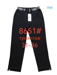 8651# черные женские брюки Fudeyan (трикотаж, 6 ед, размеры батал: 31-36) выдача на следующий день фото