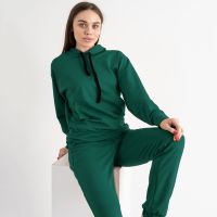0530-75 ЗЕЛЕНЫЙ спортивный костюм женский из турецкой двунитки (3 ед. размеры : 42.44.46) демисезон фото