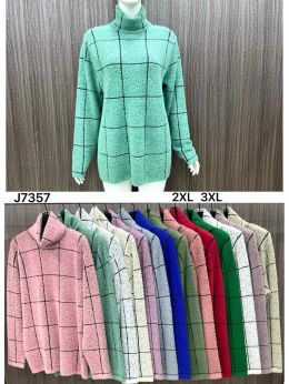 купить 7357* микс цветов женский свитер (Kiss me, 10 ед, размеры батал: 2XL-3XL) выдача на следующий день оптом