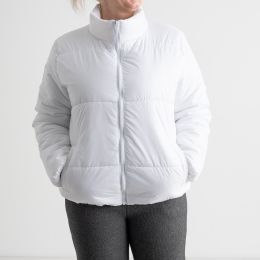 0421-10 белая женская куртка-зефирка (5'TH AVENUE, синтепон, 3 ед. размеры полубатал: 50. 52. 54) фото