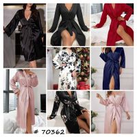 купить 70362 # выбор цвета женский халат (атлас, 5 ед, размеры норма: M-3XL) выдача на следующий день оптом