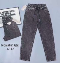 купить 5051 # серые женские джинсы мом (VINDASION, стрейчевые, 6 ед. размеры батал: 32. 34. 36. 38. 40. 42) выдача на следующий день оптом