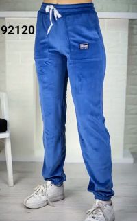 92120* синие женские спортивные велюровые штаны (5 ед, размеры батал: 50, 52, 54, 56, 58) выдача на следующий день фото