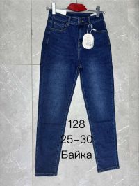 0128* синие женские джинсы на байке (New jeans, 6 ед, размеры норма: 25-30) выдача на следующий день фото