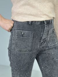 7012   темно серые женские стрейчевые джинсы New Jeans (6 ед, камни, размеры норма: 25. 26. 27. 28. 29. 30 ) фото