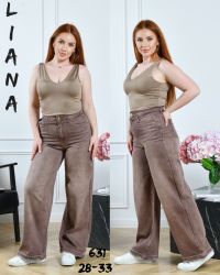 купить 0631# коричневые женские джинсы (Liana, стрейч коттон, 6 ед, размеры полубатал: 28-33) выдача на следующий день оптом