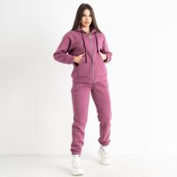 0637-19 розовый женский спортивный костюм ( 5`th Avenue ,с капюшоном, турецкая трехнитка, флис, 3 ед, размеры норма: 42.44.46) фото