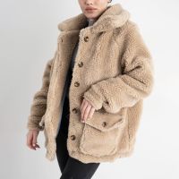 7960-3 БЕЖЕВАЯ шуба тедди укороченная женская из овчины (1 ед.размер: универсал 46-50)