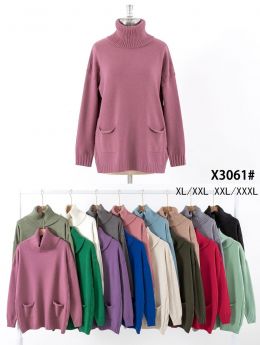 3061* микс цветов женский свитер (Kiss me, 10 ед, размеры батал: XL-3XL) выдача на следующий день фото