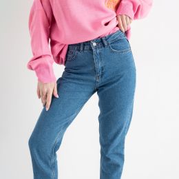 купить оптом джинсы 0600 RZR мом женский голубой котоновый ( 6 ед. размеры: 34.36.38.40.42.44) недорого