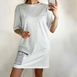 1140-10 белая женская туника-платье (MINIMAL, 4 ед. один универсальный размер: S-M) фото