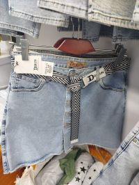 купить 7063# голубые женские джинсовые шорты-юбка(Derun, стрейч, 6 ед, размеры батал: 31-38) выдача на следующий день оптом
