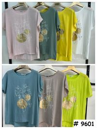 9601# выбор цвета женская футболка (лён, 4 ед, размеры батал: 3XL-6XL) выдача на следующий день фото