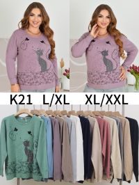 0021 # микс цветов женский свитер (Kiss me, 10 ед, размеры полубатал: L/XL-XL/2XL) выдача на следующий день фото